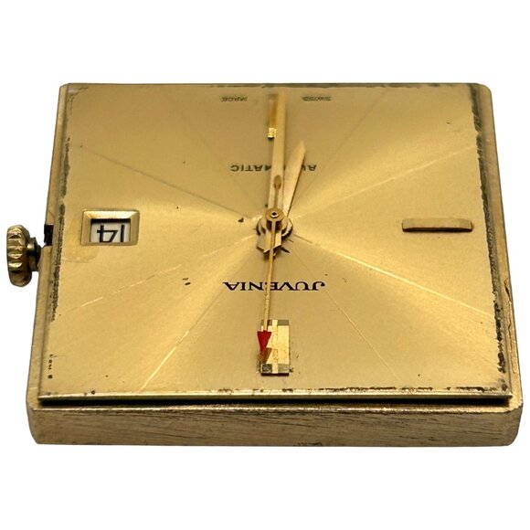 Working Juvenia Caliber 1015 17-Jewel Automatic Wristwatch Movement + Crystal - Picture 4 of 8